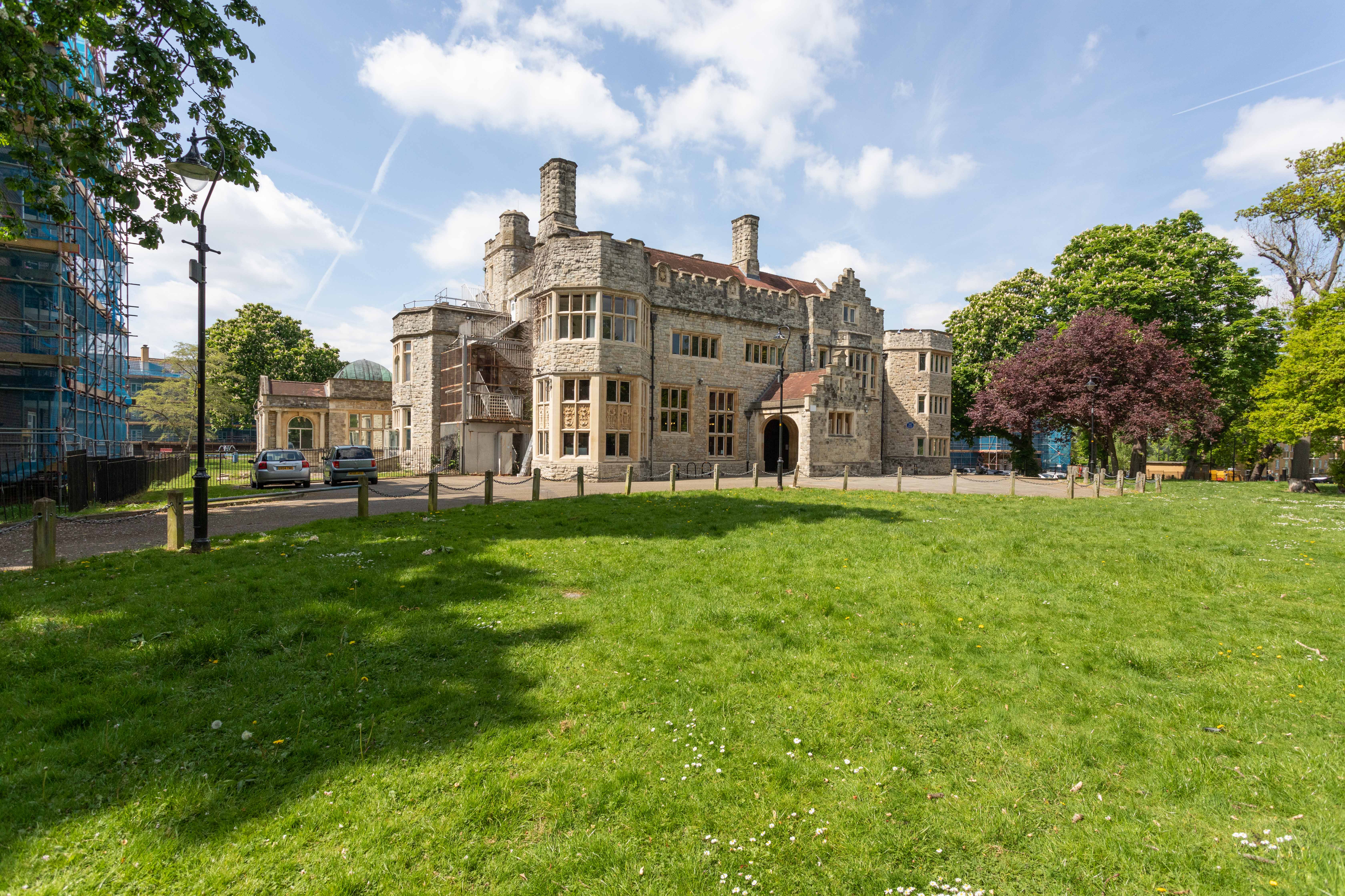 Front of Kingswood Arts with lawn in front