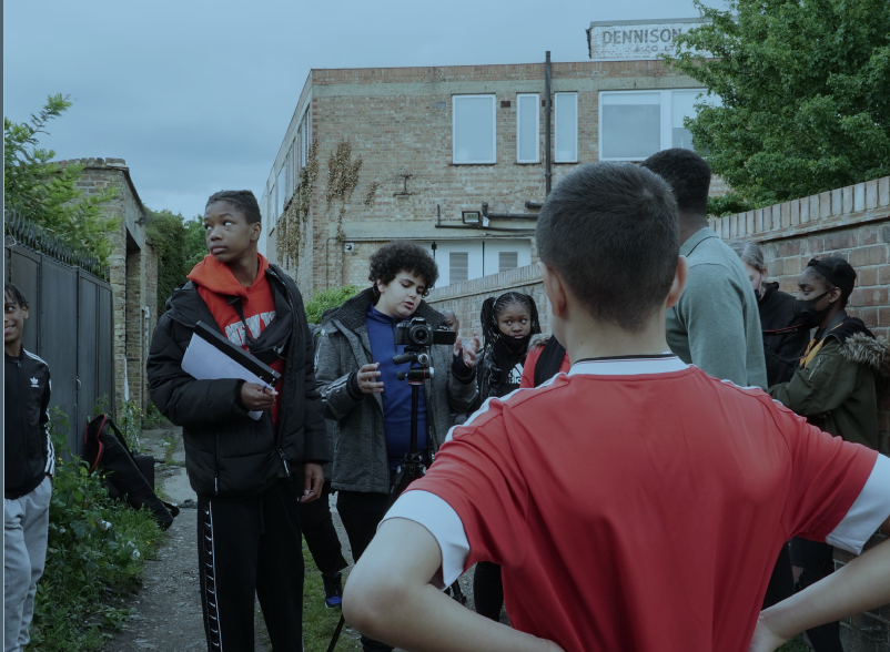Young people in Brandon filming