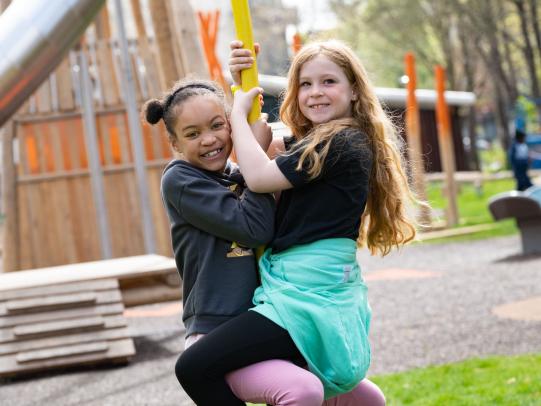 kids playing in adventure playground