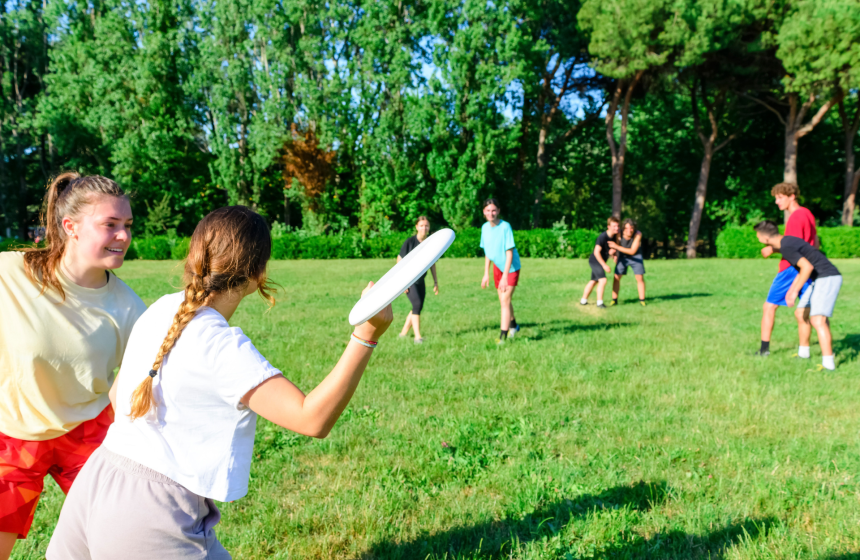 young people playing outside